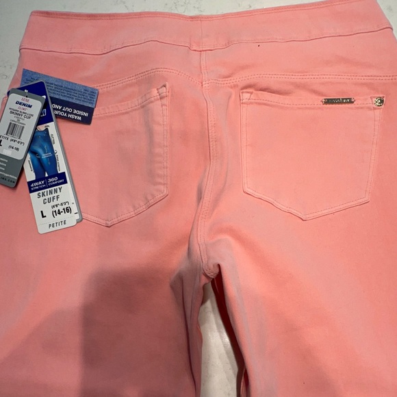 Peter Nygard Womens Jeans 16 Straight Leg Cotton Blend Solid Pink Denim L(14-16 - Picture 5 of 7